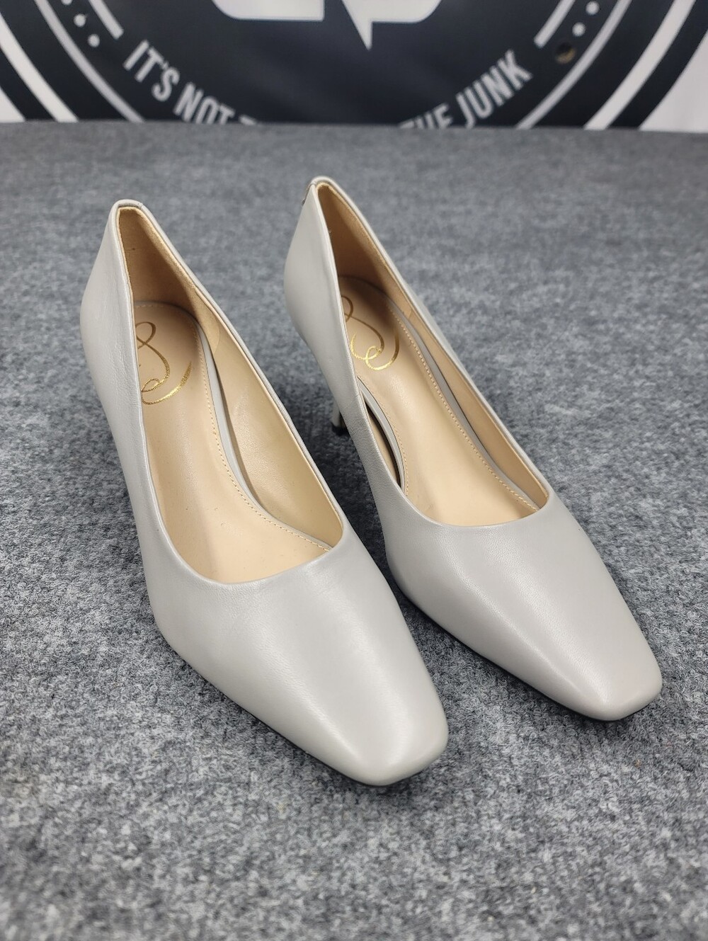 Sam Edelman Rika Pebble Grey Venezzia Leather Heels Sz. 7
